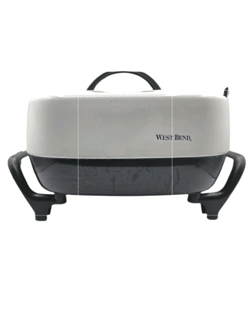 Vintage West Bend Square Electric Skillet Immersible 1200 Watts 120 Volts Tested
